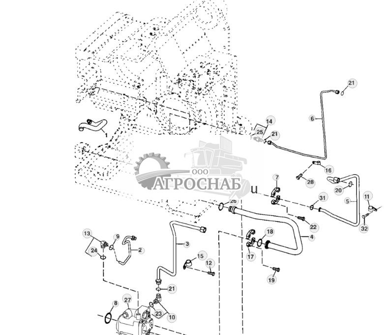 Hydraulic Pump Lines, 57 cm?  3.75 Inch? Pump - ST394071 347.jpg